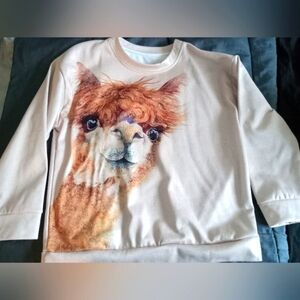 Llama Pullover Sweatshirt- L